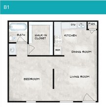 1 Bedroom 1 Bathroom 2510 floor plan